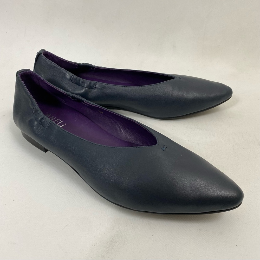 VANELI Blue Leather Ballet Flat Slip On Women Shoes 10 M Casual Dress - Picture 7 of 12